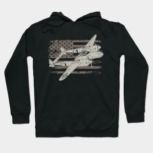 Lockheed P-38 American Fighter Plane Hoodie